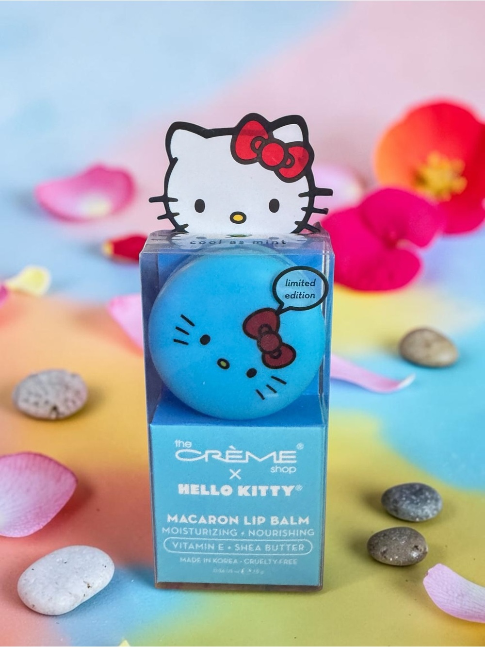 The Crème Shop x Hello Kitty Macaron Lip Balm – Cool as Mint – Limited Edition